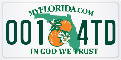 FL license plate 0014TD