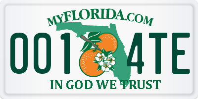 FL license plate 0014TE