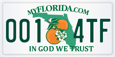 FL license plate 0014TF