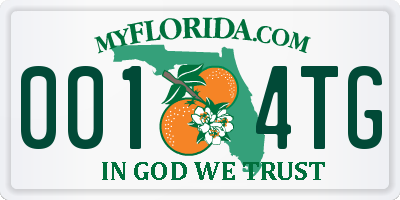 FL license plate 0014TG