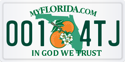 FL license plate 0014TJ