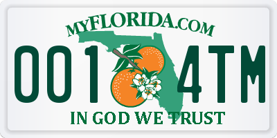 FL license plate 0014TM