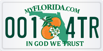 FL license plate 0014TR