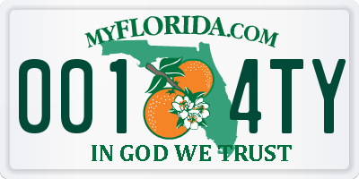 FL license plate 0014TY