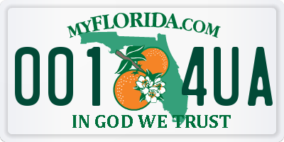 FL license plate 0014UA