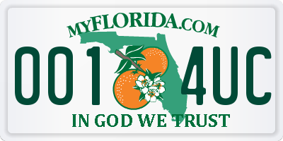 FL license plate 0014UC