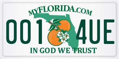 FL license plate 0014UE