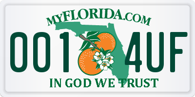 FL license plate 0014UF