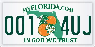 FL license plate 0014UJ