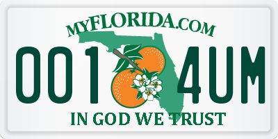 FL license plate 0014UM