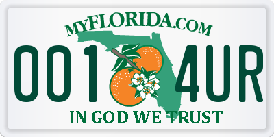 FL license plate 0014UR