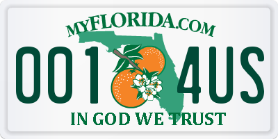 FL license plate 0014US