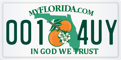 FL license plate 0014UY