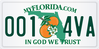 FL license plate 0014VA