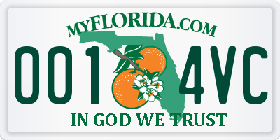 FL license plate 0014VC