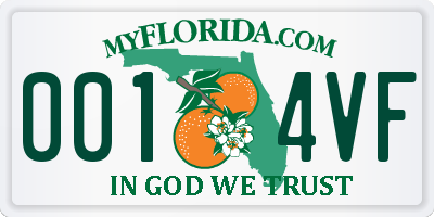 FL license plate 0014VF