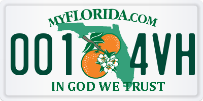 FL license plate 0014VH