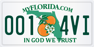 FL license plate 0014VI