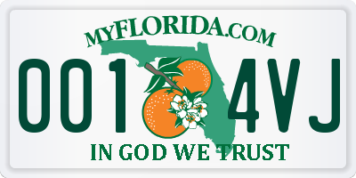 FL license plate 0014VJ