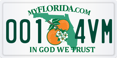 FL license plate 0014VM