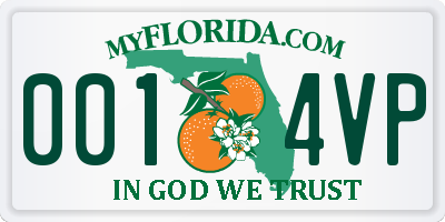 FL license plate 0014VP