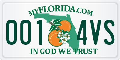 FL license plate 0014VS