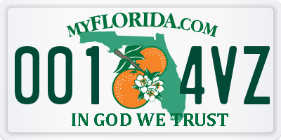 FL license plate 0014VZ