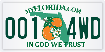 FL license plate 0014WD