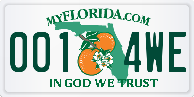 FL license plate 0014WE