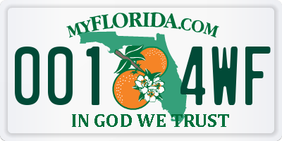 FL license plate 0014WF