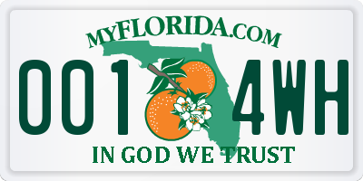 FL license plate 0014WH