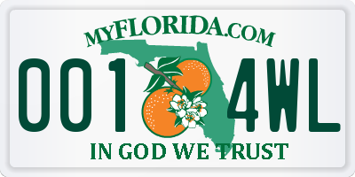 FL license plate 0014WL