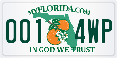 FL license plate 0014WP