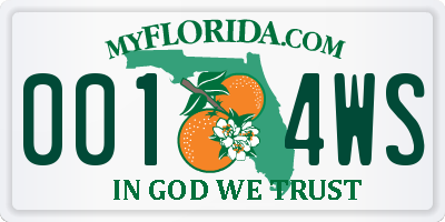 FL license plate 0014WS