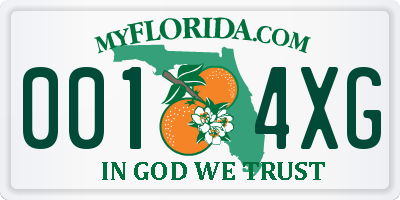 FL license plate 0014XG