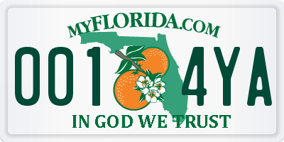 FL license plate 0014YA