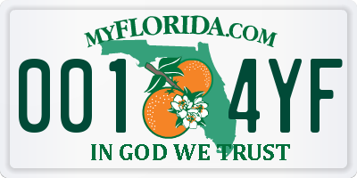 FL license plate 0014YF