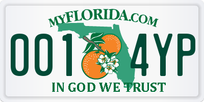 FL license plate 0014YP
