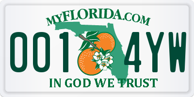 FL license plate 0014YW