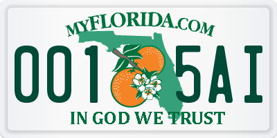 FL license plate 0015AI
