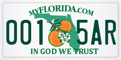 FL license plate 0015AR