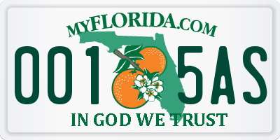 FL license plate 0015AS