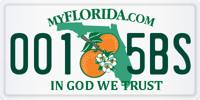 FL license plate 0015BS