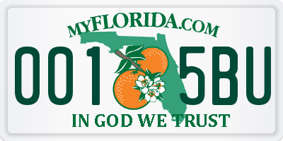 FL license plate 0015BU