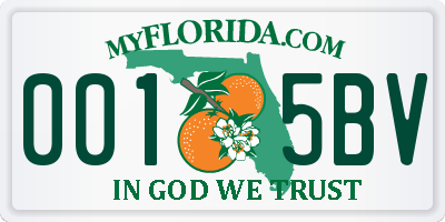 FL license plate 0015BV