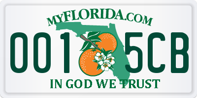 FL license plate 0015CB