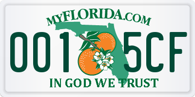 FL license plate 0015CF