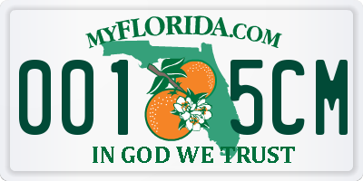 FL license plate 0015CM