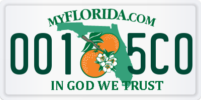FL license plate 0015CO
