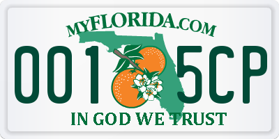 FL license plate 0015CP